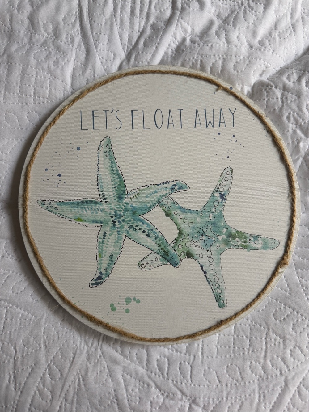 Hobby Lobby Round Starfish Wall Art in White and Cream